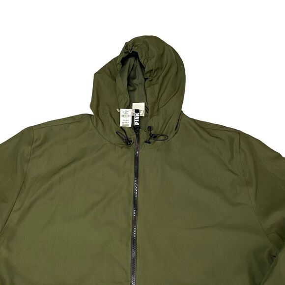 Victoria's Secret PINK Anorak Jacket Womens M Olive Mesh Lined Hooded Full Zip - Picture 9 of 16